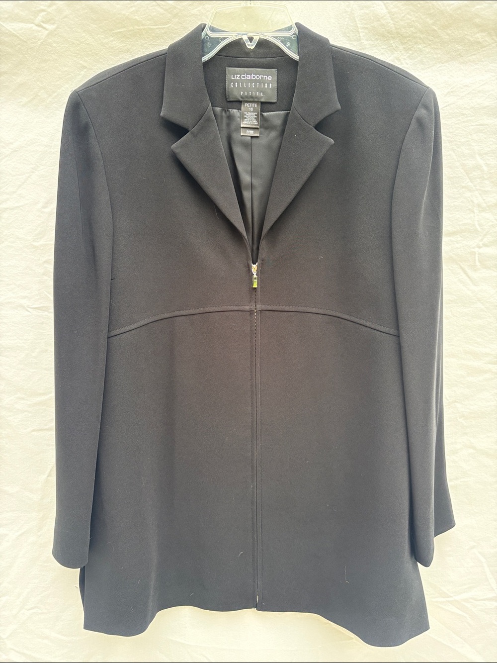 Liz Claiborne Black Zip-Front Blazer Jacket